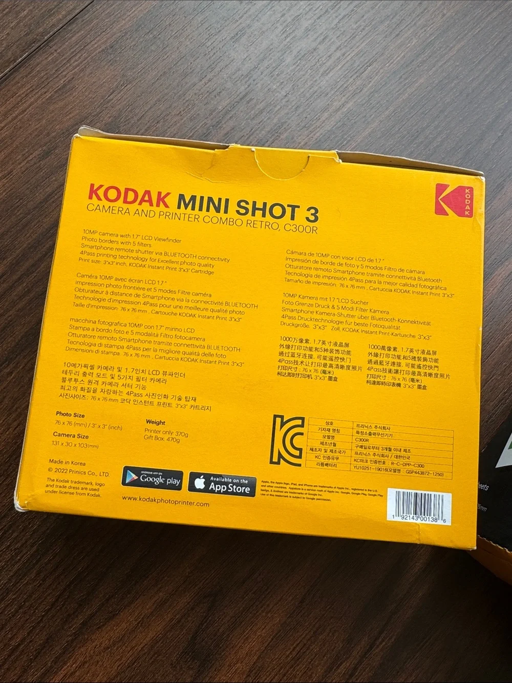 Kodak Mini Shot 3 Instant Camera + 60 Sheet Cartridges
